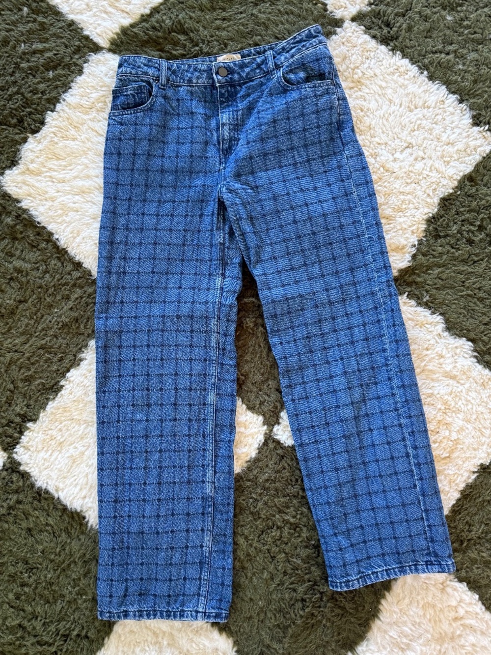 Sezane Le 90's Trousers - Sézane X Sea Ny Denim With Navy Embroidery - Size 6 - Picture 4 of 6